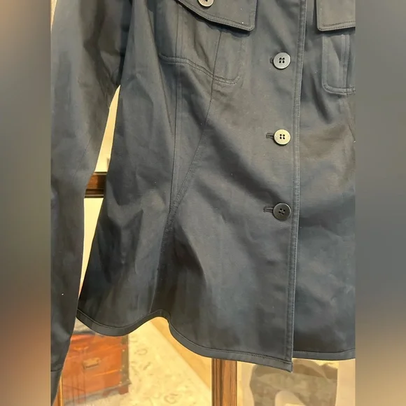 Lafayette 148 Black Short Button Up Jacket Collared Size 2 Cotton Career - Picture 6 of 9